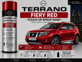 Nissan Terrano Fiery Red Touch Up Spray Paint – OEM Color Match | LIHA Aerosols 500ml