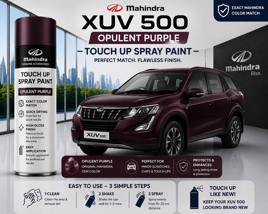 Mahindra XUV500 Opulent Purple Touch Up Spray Paint | OEM Automotive Aerosol Paint for Scratch Repair