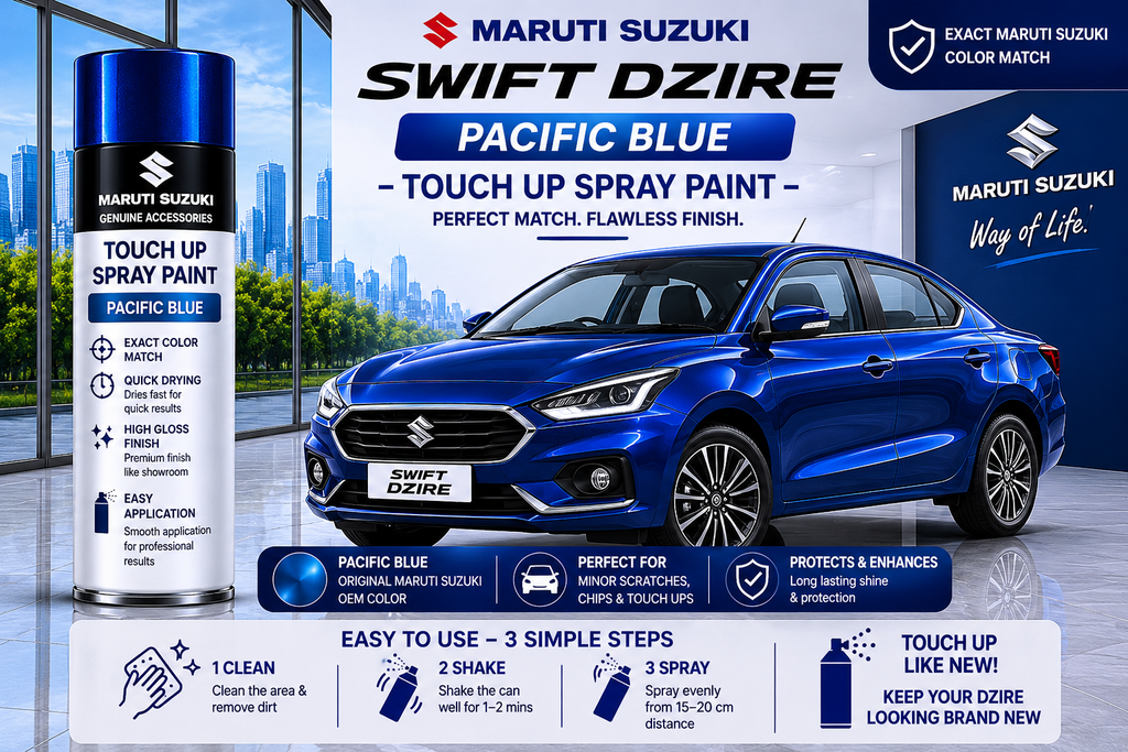 Maruti Suzuki Swift Pacific Blue Touch Up Spray Paint – OEM Color Match
