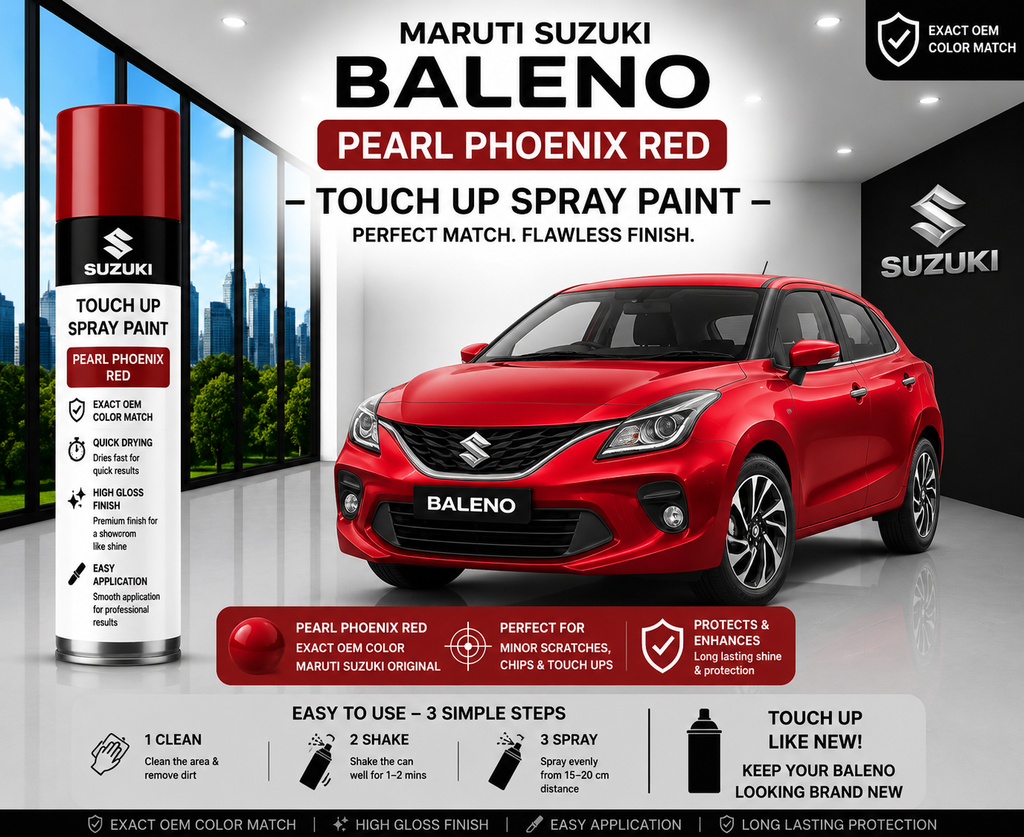 Maruti Suzuki Baleno Pearl Phoenix Red Touch Up Spray Paint – OEM Color Match | LIHA Aerosols 500ml