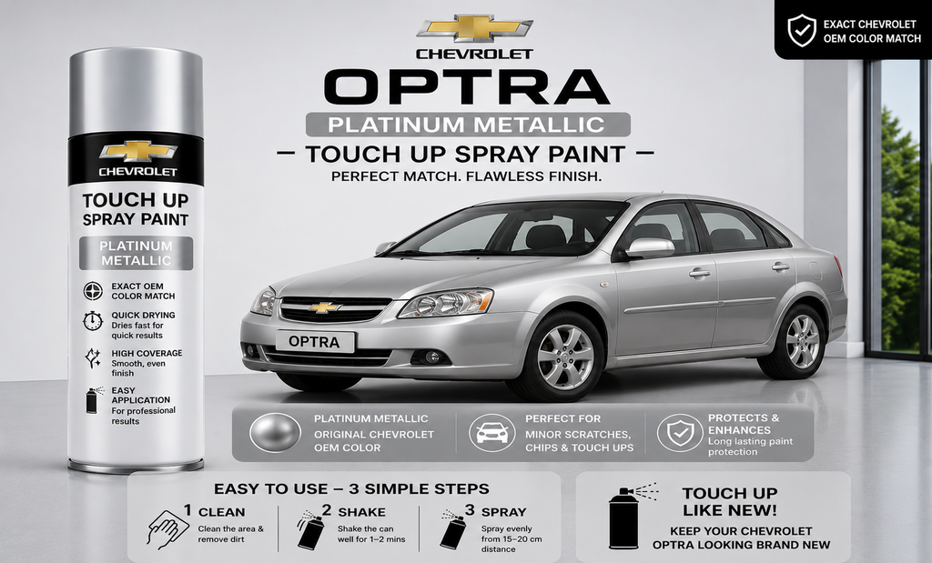 Chevrolet Optra Platinum Metallic Touch Up Spray Paint – OEM Color Match | LIHA Aerosols 500ml