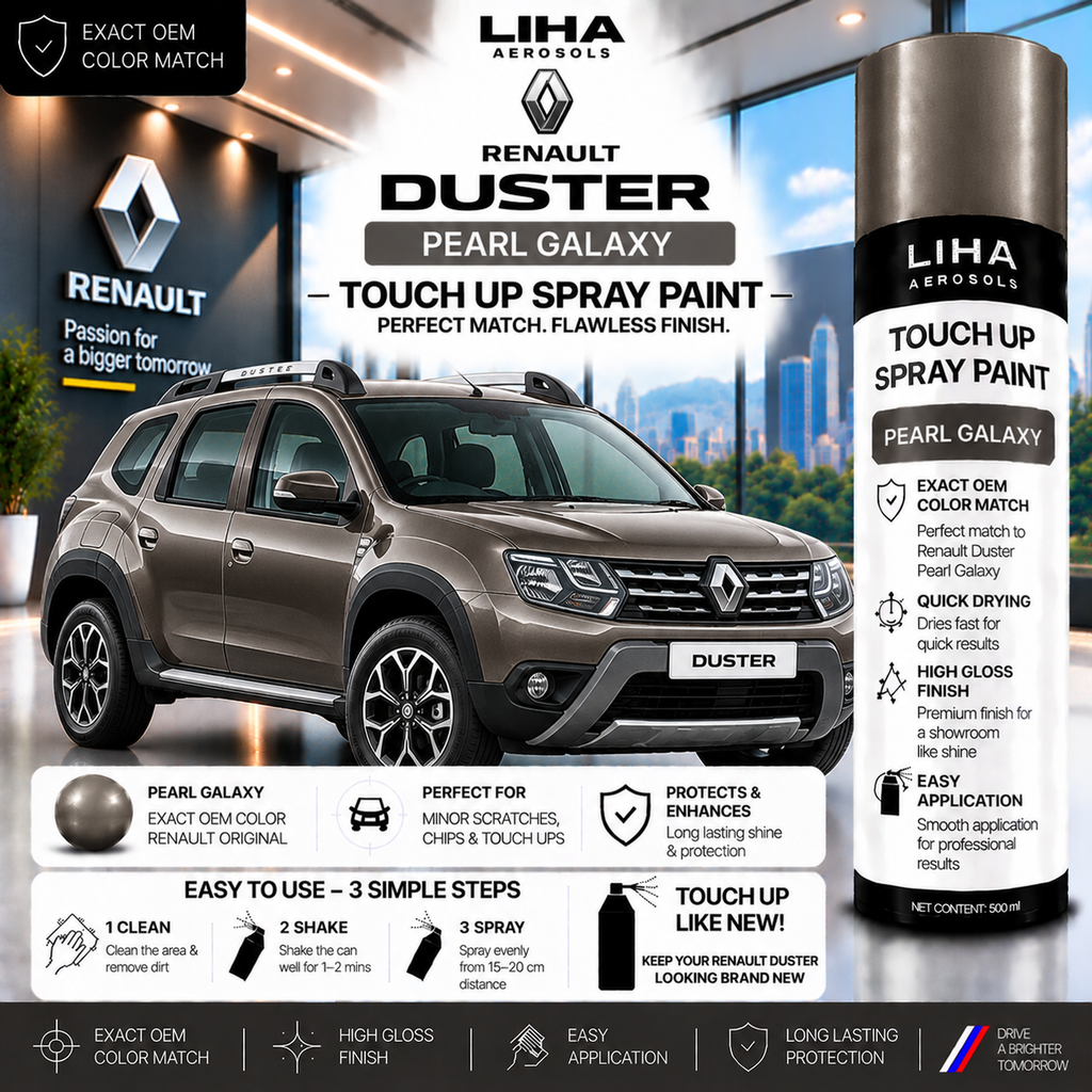 Renault Duster Pearl Galaxy Touch Up Spray Paint – OEM Color Match | LIHA Aerosols 500ml
