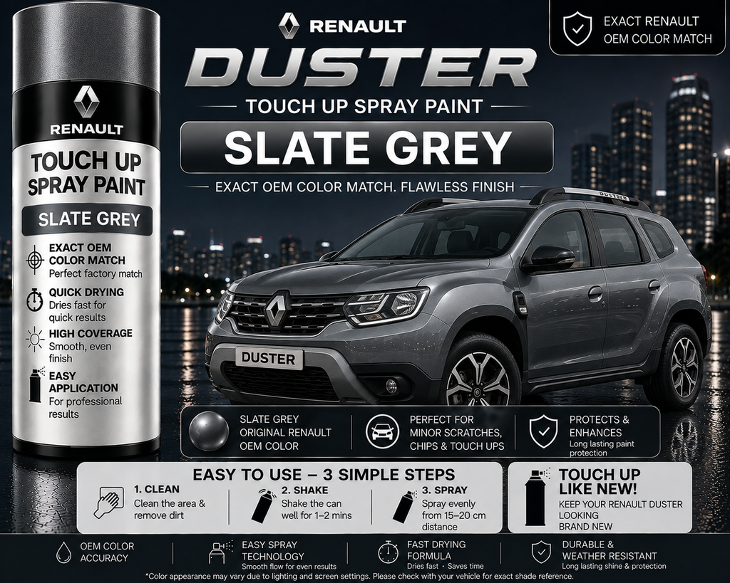 Renault Duster Slate Grey Touch Up Spray Paint – OEM Color Match | LIHA Aerosols 500ml