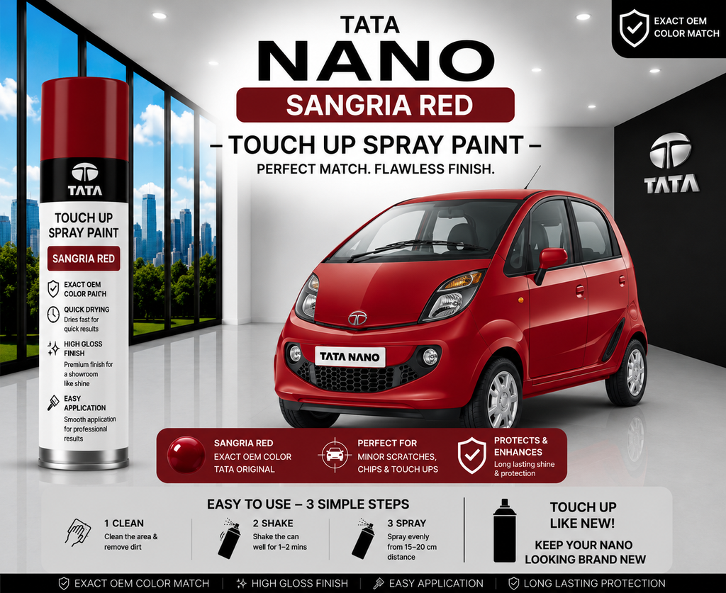 Tata Nano Sangria Red Touch Up Spray Paint – OEM Color Match | LIHA Aerosols 500ml