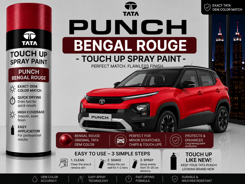 Tata Punch Bengal Rouge Touch Up Spray Paint – OEM Color Match | LIHA Aerosols 500ml