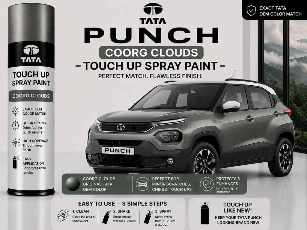 Tata Punch Coorg Clouds Touch Up Spray Paint – OEM Color Match | LIHA Aerosols 500ml