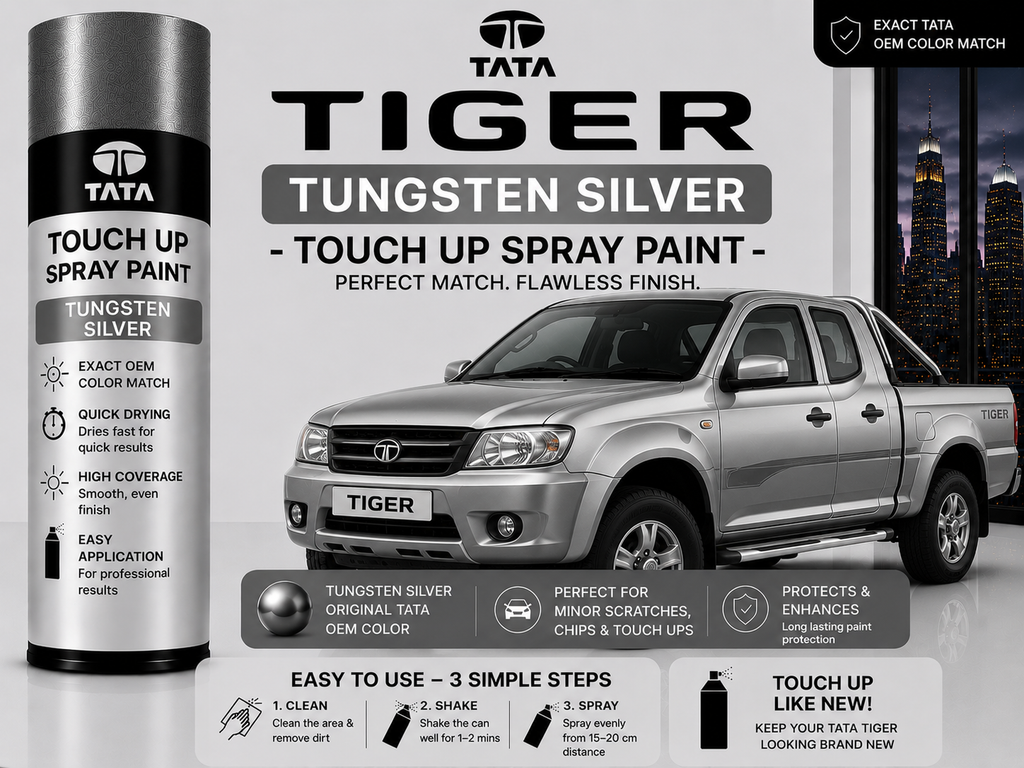 Tata Tigor Tungsten Silver Touch Up Spray Paint – OEM Color Match | LIHA Aerosols 500ml