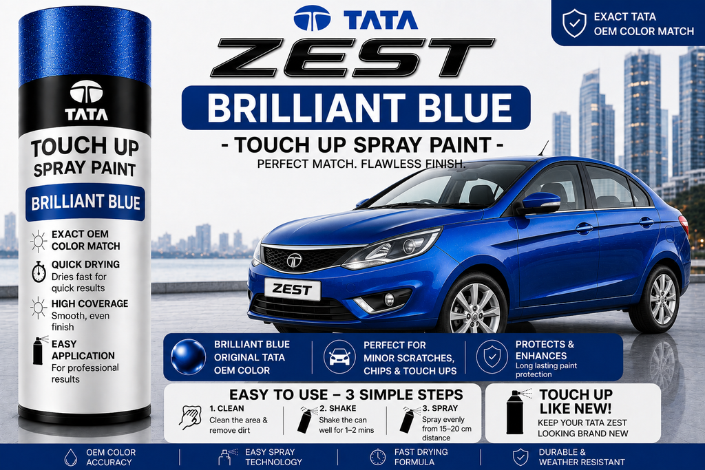Tata Zest Brilliant Blue Touch Up Spray Paint – OEM Color Match | LIHA Aerosols 500ml