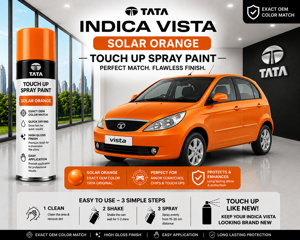 Toyota Etios Vista Solar Orange Touch Up Spray Paint – OEM Color Match