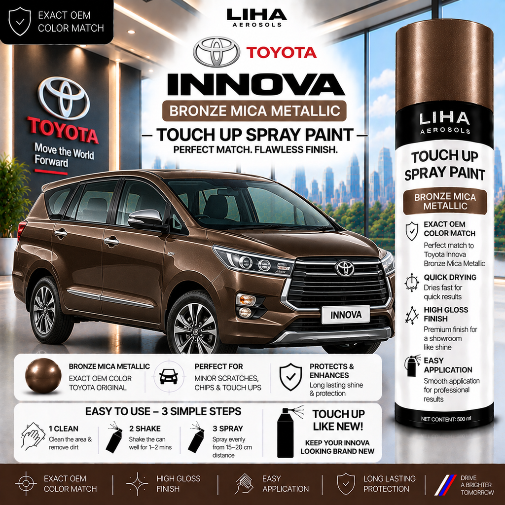 Toyota Innova Bronze Mica Metallic Touch Up Spray Paint – OEM Color Match | LIHA Aerosols 500ml