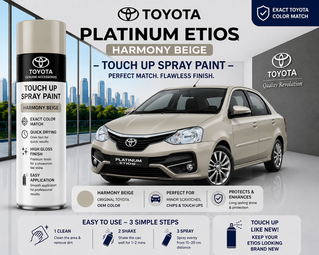 Toyota Etios Harmony Beige Touch Up Spray Paint | OEM Automotive Aerosol Paint for Scratch Repair