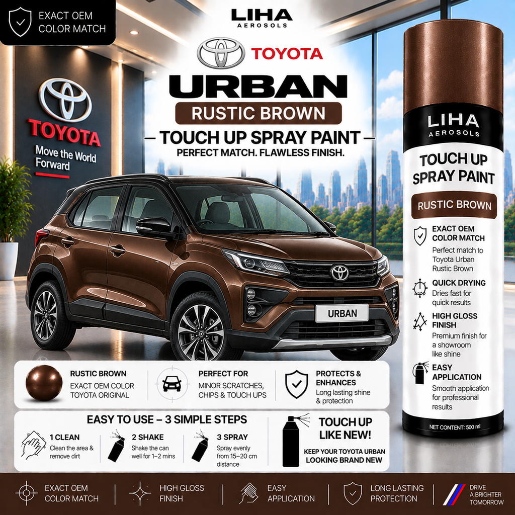 Toyota Urban Rustic Brown Touch Up Spray Paint – OEM Color Match | LIHA Aerosols 500ml