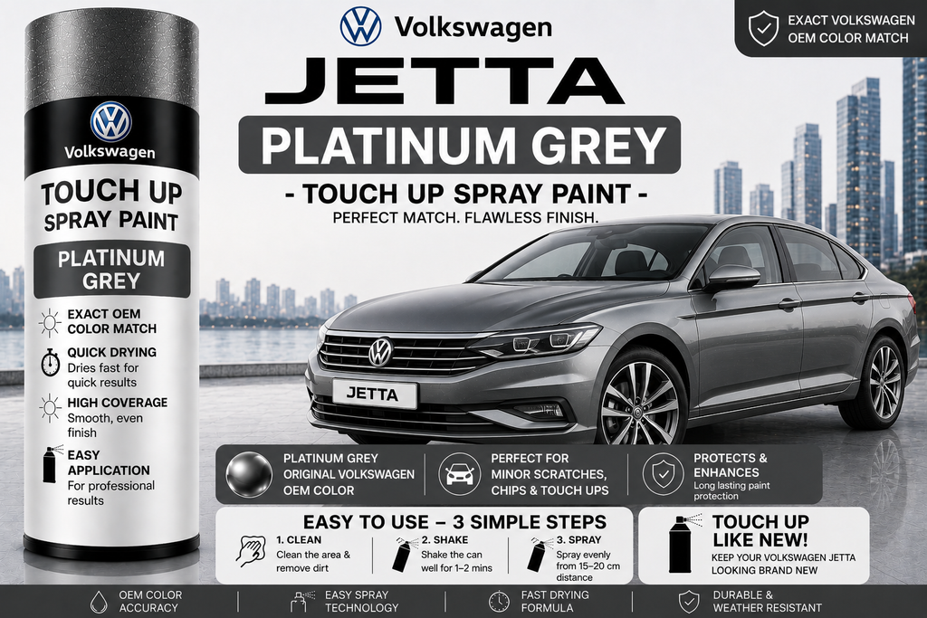 Volkswagen Jetta Platinum Grey Touch Up Spray Paint – OEM Color Match | LIHA Aerosols 500ml