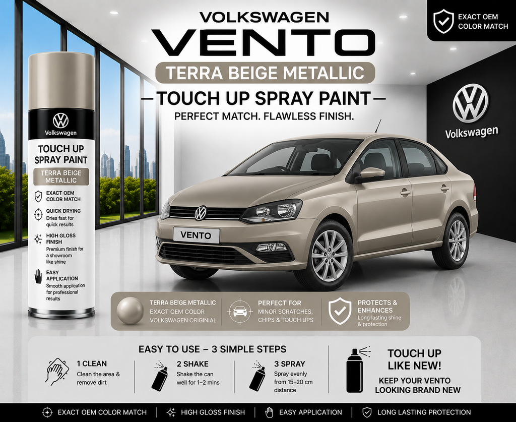 Volkswagen Vento Terra Beige Metallic Touch Up Spray Paint – OEM Color Match