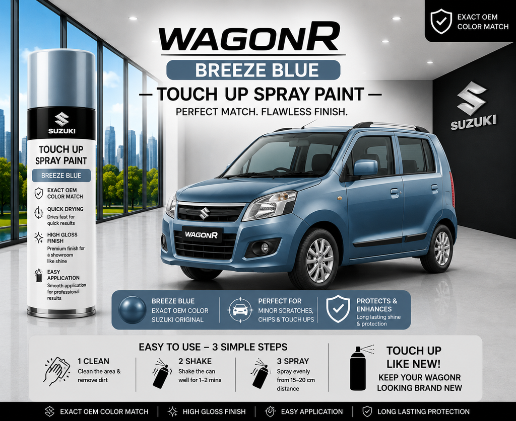 Maruti Suzuki WagonR Breeze Blue Touch Up Spray Paint – OEM Color Match