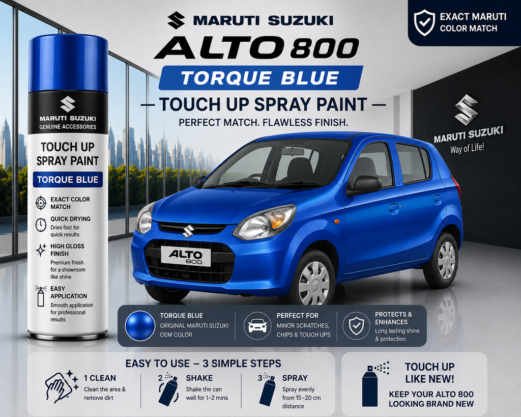 Maruti Suzuki Alto 800 T Blue Touch Up Spray Paint | OEM Automotive Aerosol Paint for Scratch Repair