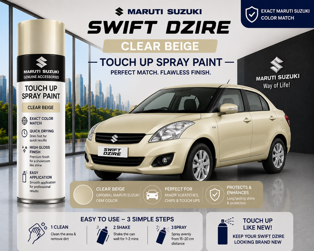 Maruti Suzuki Dzire Clear Beige Touch Up Spray Paint | OEM Automotive Aerosol Paint for Scratch Repair