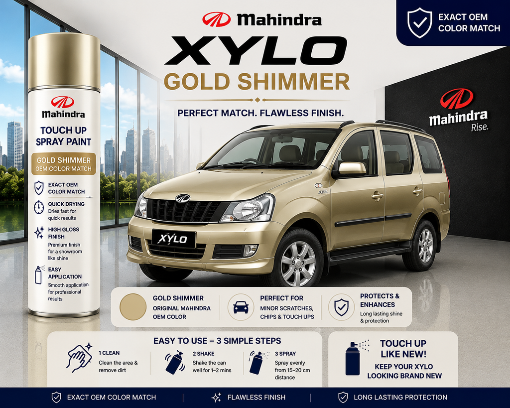 Mahindra Xylo Gold Shimmer Touch Up Spray Paint | OEM Automotive Aerosol Paint for Scratch Repair