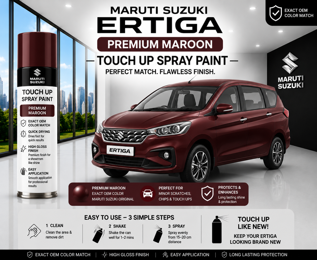 Maruti Suzuki Ertiga Maroon Touch Up Spray Paint – OEM Color Match | LIHA Aerosols 500ml