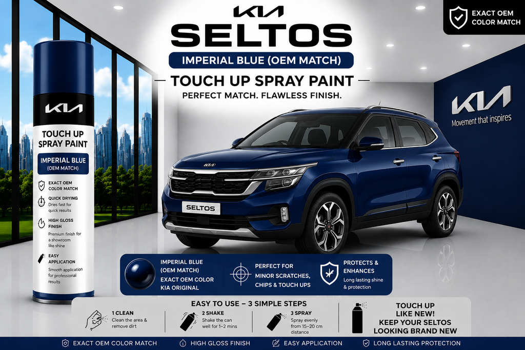 Kia Seltos Imperial Blue Touch Up Spray Paint – OEM Color Match | LIHA Aerosols 500ml