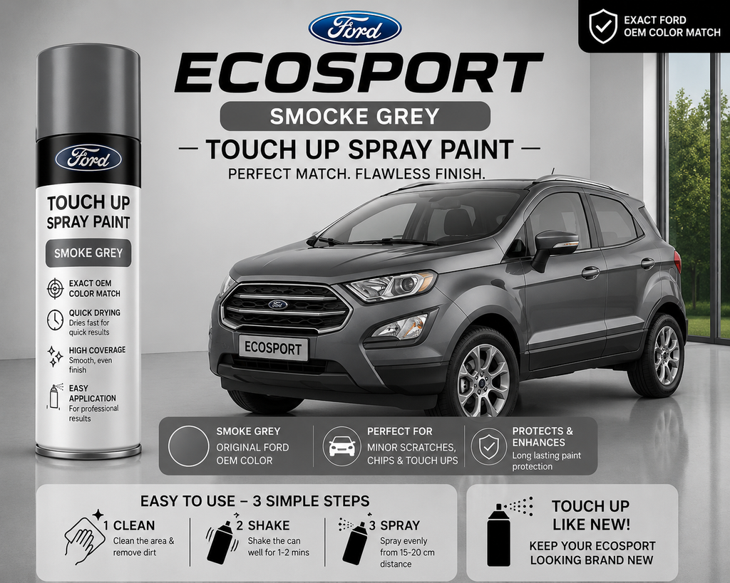 Ford EcoSport Smoke Grey Touch Up Spray Paint – OEM Color Match | LIHA Aerosols 500ml