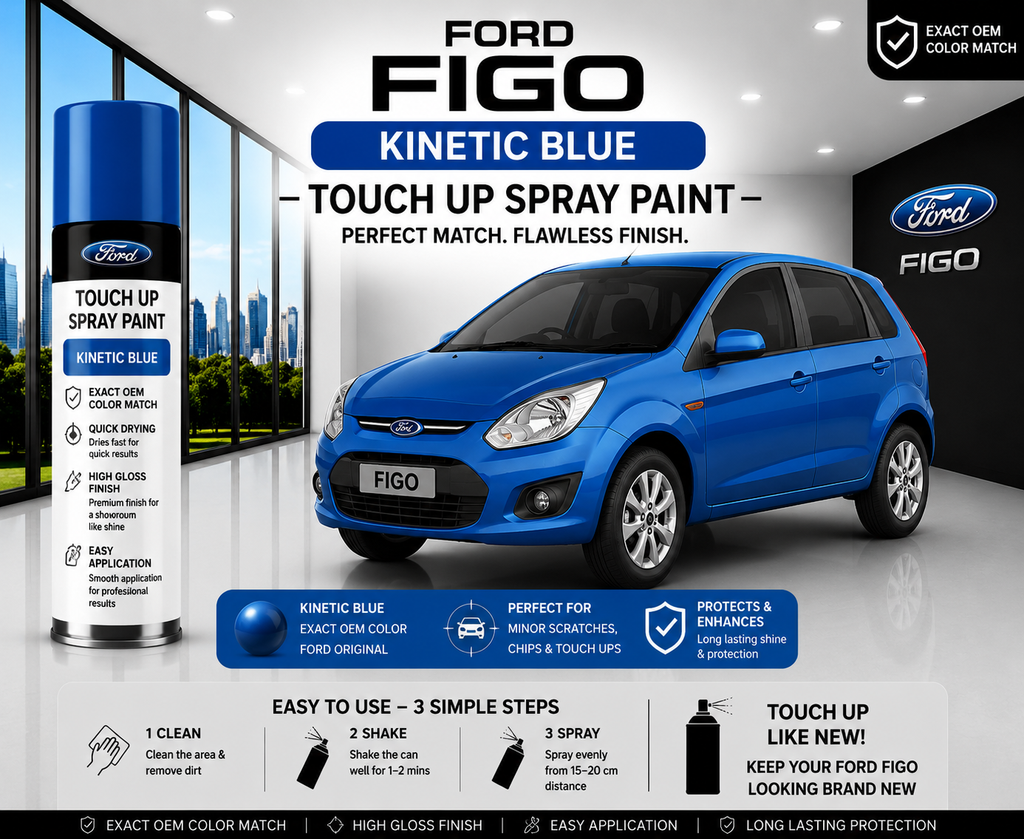 Ford Figo Kinetic Blue Touch Up Spray Paint – OEM Color Match | LIHA Aerosols 500ml