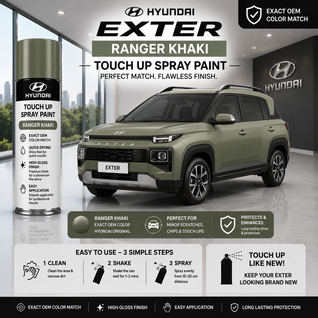 Hyundai Exter Ranger Khaki Touch Up Spray Paint – OEM Color Matc