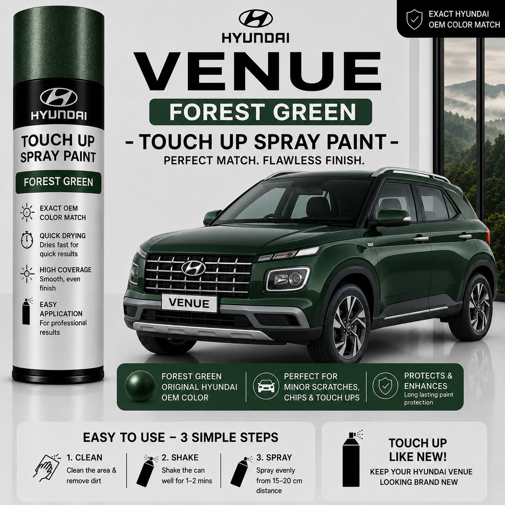 Hyundai Venue Forest Green Touch Up Spray Paint – OEM Color Match | LIHA Aerosols 500ml