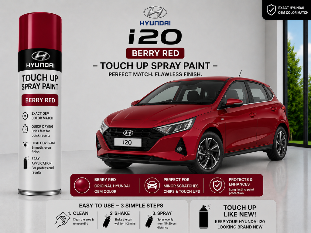 Hyundai i20 Berry Red Touch Up Spray Paint – OEM Color Match | LIHA Aerosols 500ml
