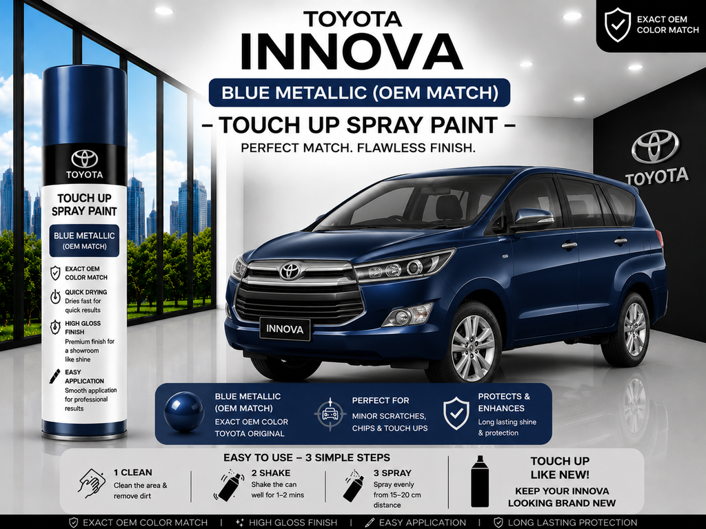 Toyota Innova Blue Metallic Touch Up Spray Paint – OEM Color Match | LIHA Aerosols 500ml