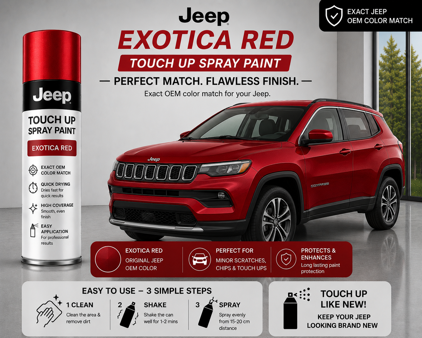 Jeep Exotica Red Touch Up Spray Paint – OEM Color Match | LIHA Aerosols 500ml