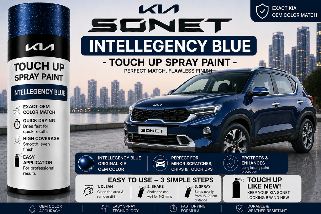 Kia Sonet Intelligence Blue Touch Up Spray Paint – OEM Color Match | LIHA Aerosols 500ml