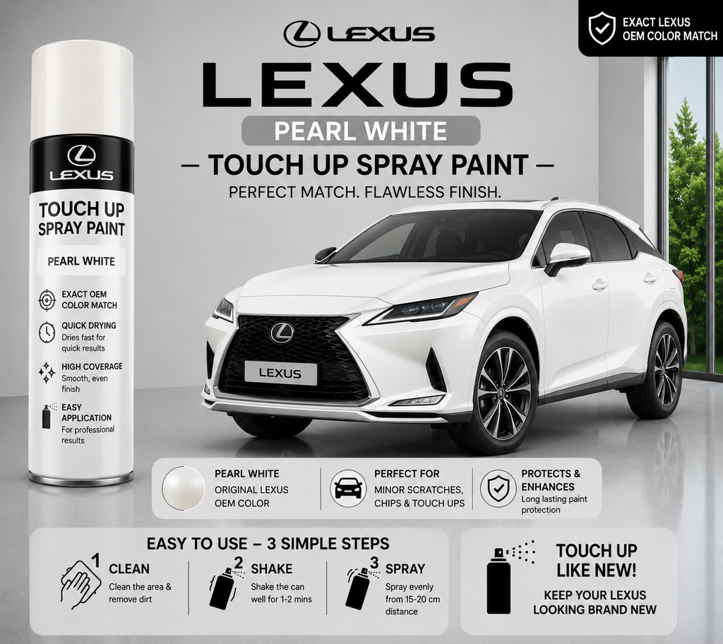Lexus Pearl White Touch Up Spray Paint – OEM Color Match | LIHA Aerosols 500ml