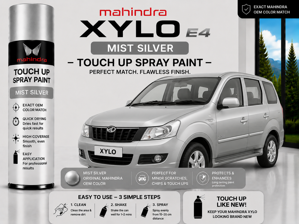 Mahindra Xylo E4 Mist Silver Touch Up Spray Paint – OEM Color Match | LIHA Aerosols 500ml