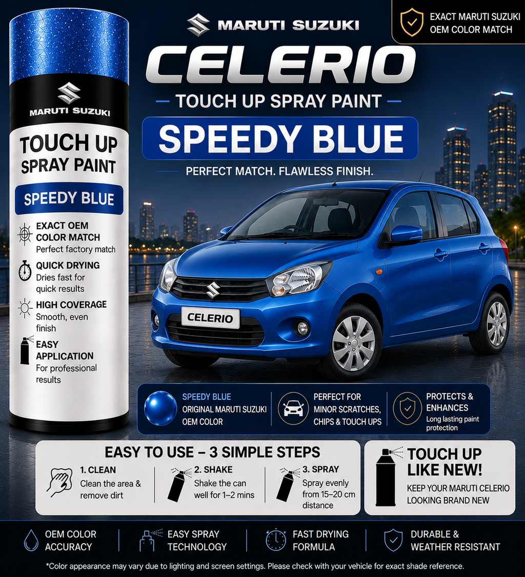 Maruti Suzuki Celerio Speedy Blue Touch Up Spray Paint – OEM Color Match | LIHA Aerosols 500ml