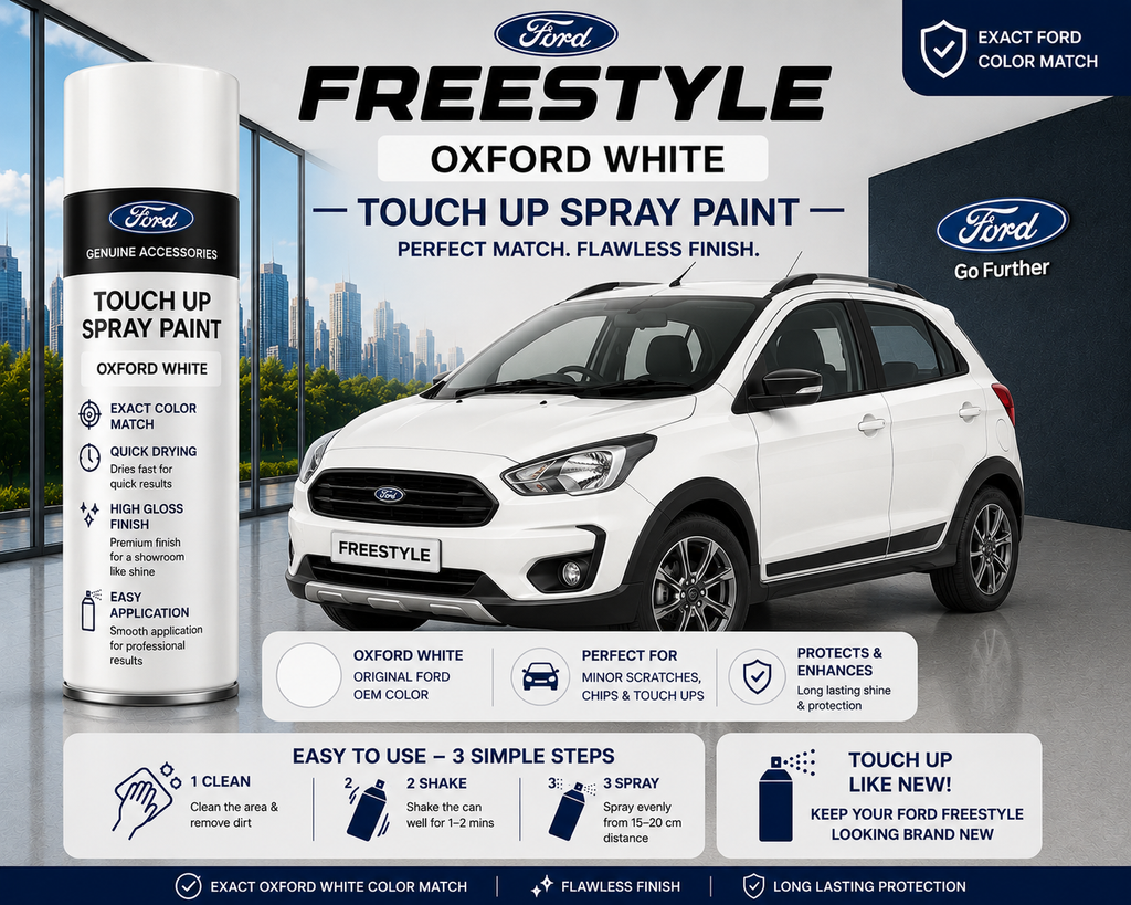 Ford Freestyle Oxford White Touch Up Spray Paint | OEM Automotive Aerosol Paint for Scratch Repair