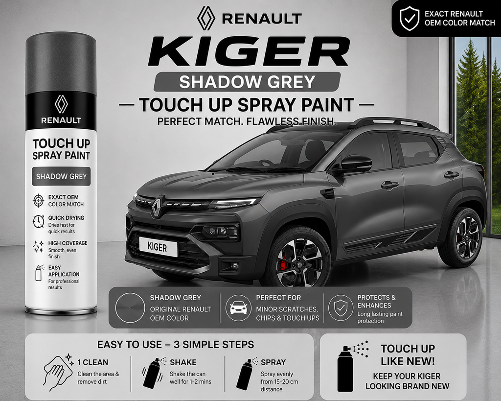 Renault Kiger Shadow Grey Touch Up Spray Paint – OEM Color Match | LIHA Aerosols 500ml