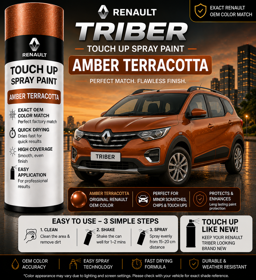 Renault Triber Amber Terracotta Touch Up Spray Paint – OEM Color Match | LIHA Aerosols 500ml