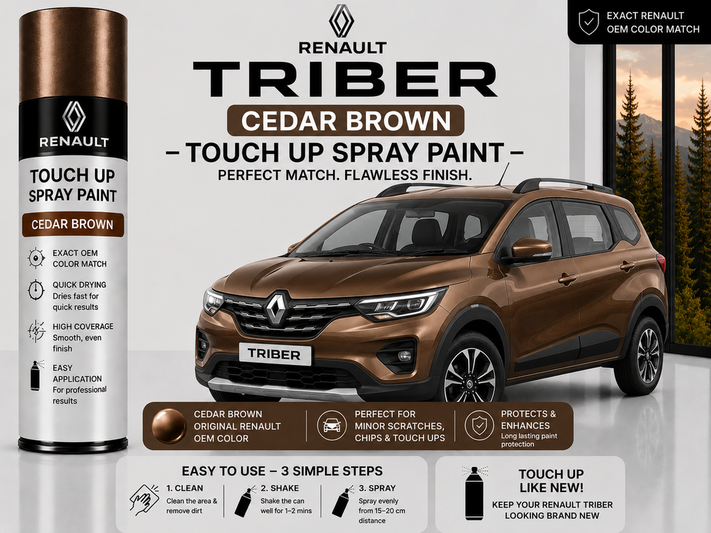 Renault Triber Cedar Brown Touch Up Spray Paint – OEM Color Match | LIHA Aerosols 500ml