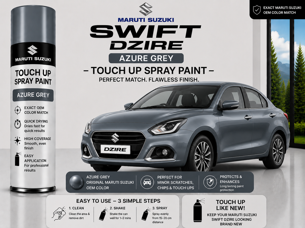 Maruti Suzuki Swift Dzire Azure Grey Touch Up Spray Paint – OEM Color Match | LIHA Aerosols 500ml