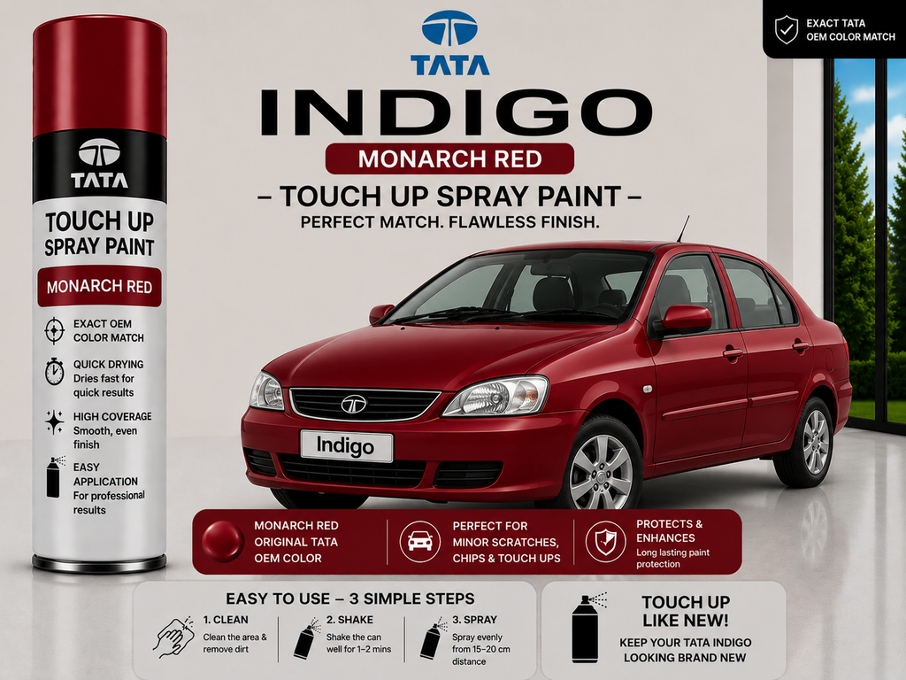 Tata Indigo Monarch Red Touch Up Spray Paint – OEM Color Match | LIHA Aerosols 500ml