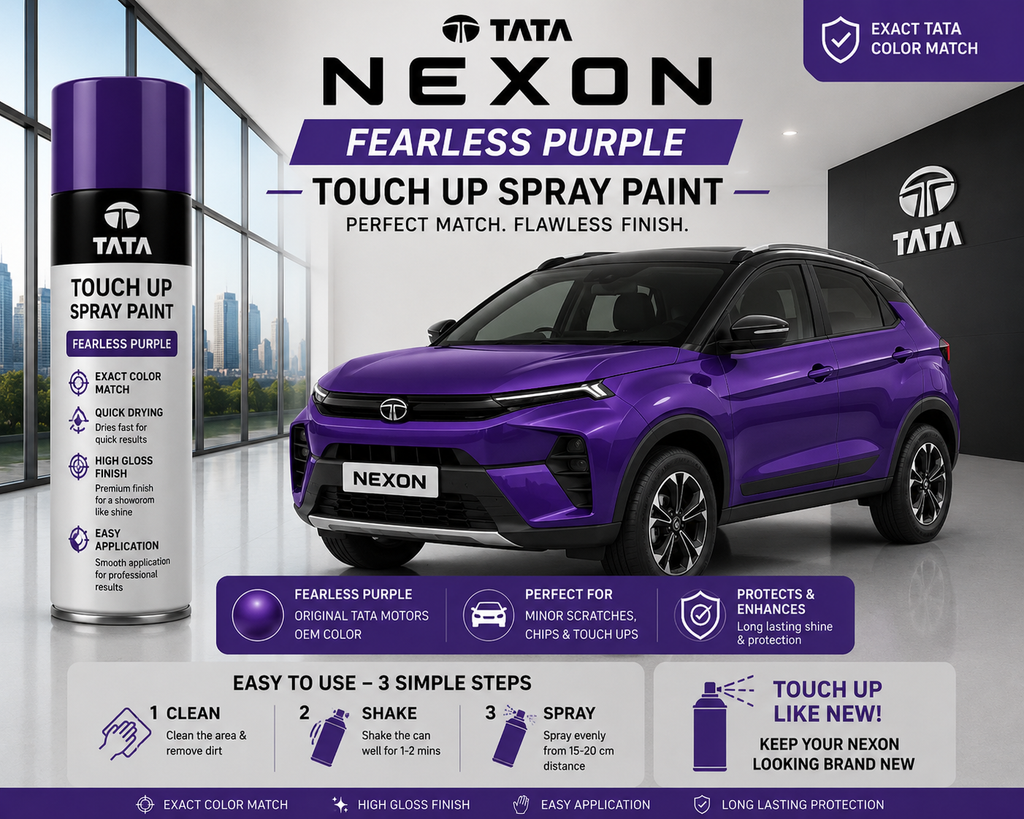 Tata Nexon Fearless Purple Touch Up Spray Paint – OEM Color Match