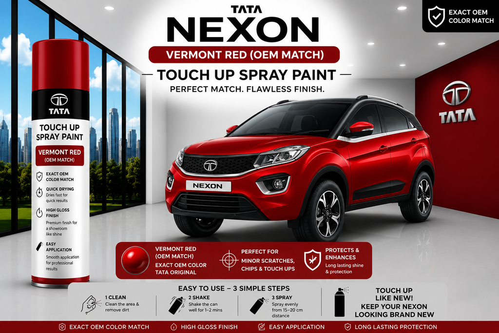Tata Nexon Vermont Red Touch Up Spray Paint – OEM Color Match | LIHA Aerosols 500ml