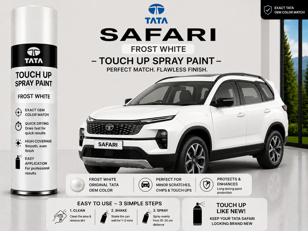 Tata Safari Frost White Touch Up Spray Paint – OEM Color Match | LIHA Aerosols 500ml