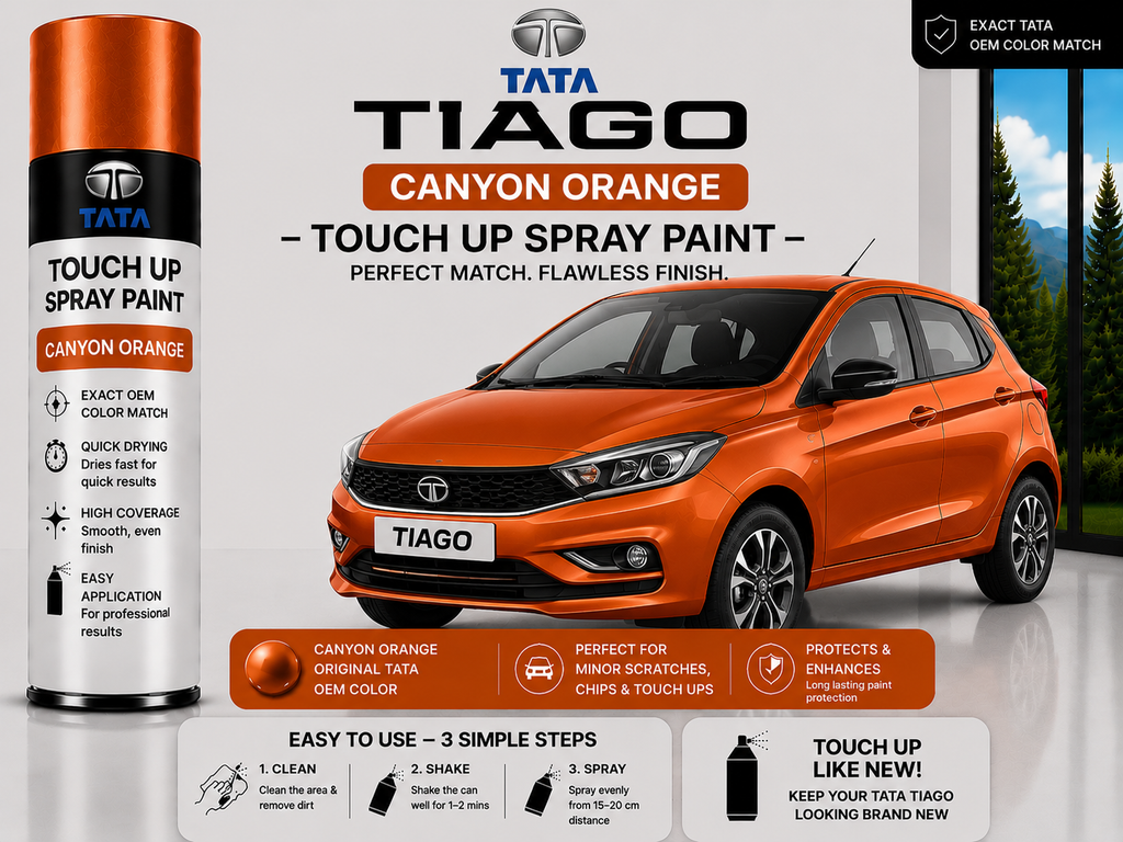 Tata Tiago Canyon Orange Touch Up Spray Paint – OEM Color Match | LIHA Aerosols 500ml