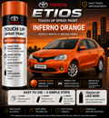 Toyota Etios Inferno Orange Touch Up Spray Paint – OEM Color Match | LIHA Aerosols 500ml