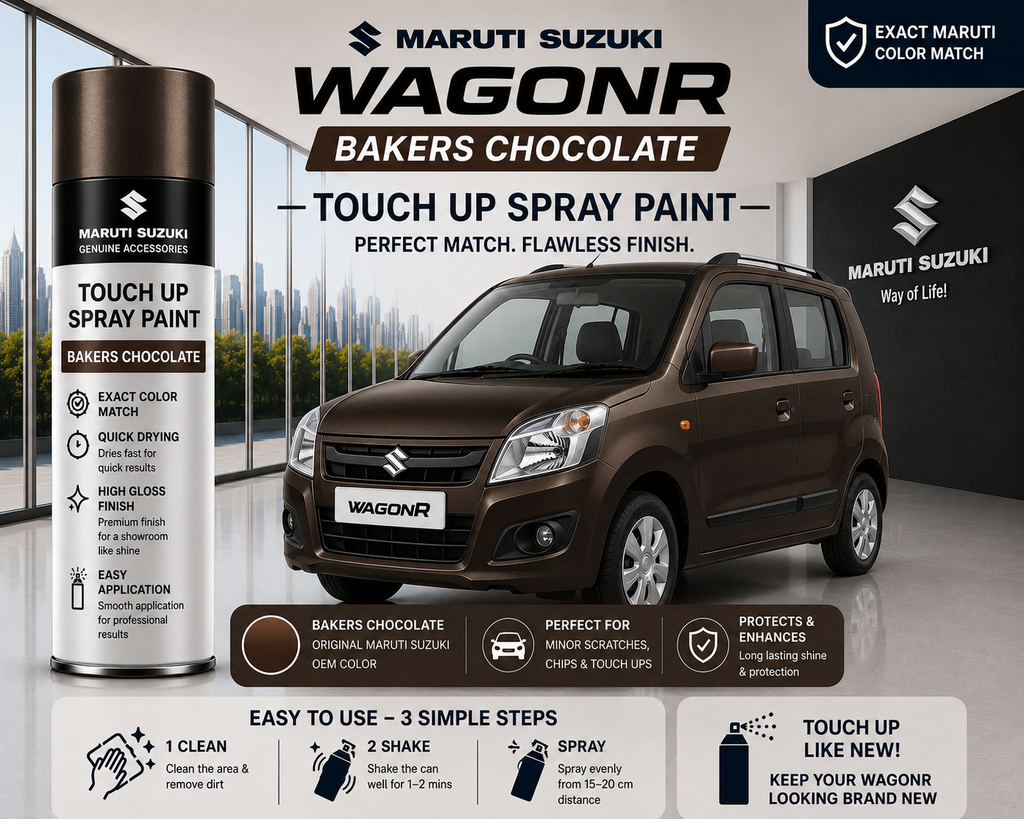 Maruti Suzuki WagonR Bakers Chocolate Touch Up Spray Paint | OEM Automotive Aerosol Paint for Scratch Repair