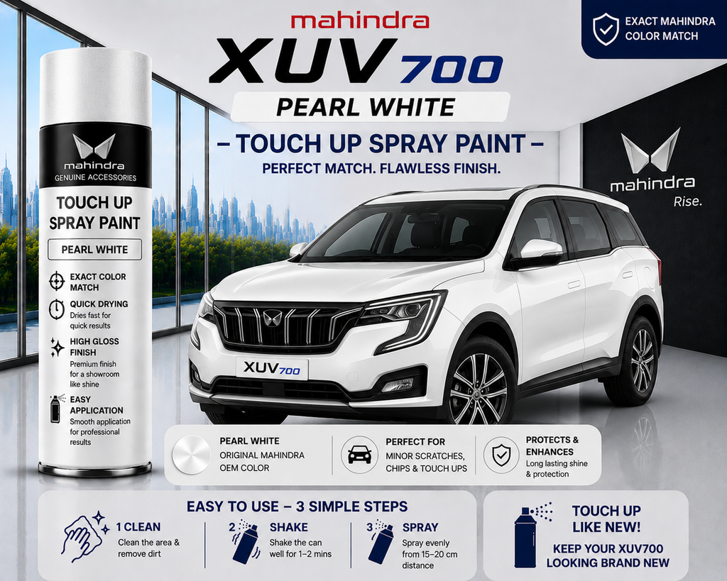 Mahindra XUV700 Pearl White Touch Up Spray Paint – OEM Color Match